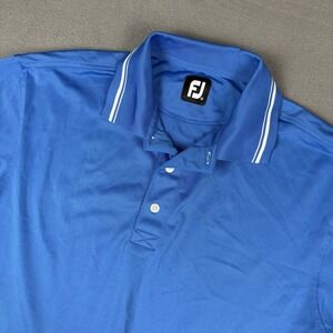 Footjoy FJ Men's Solid‎ Blue Stretch Polo Shirt Size Medium Golf